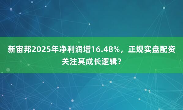 新宙邦2025年净利润增16.48%，正规实盘配资关注其成长逻辑？