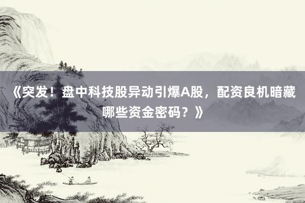 《突发！盘中科技股异动引爆A股，配资良机暗藏哪些资金密码？》