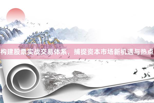 构建股票实战交易体系,捕捉资本市场新机遇与热点