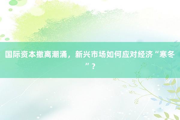 国际资本撤离潮涌,新兴市场如何应对经济“寒冬”?