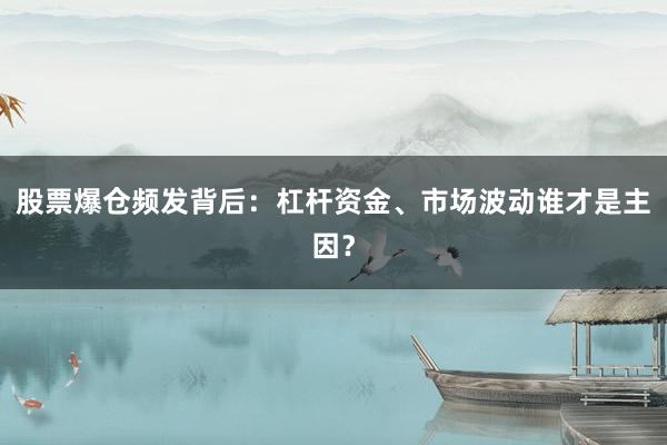 股票爆仓频发背后：杠杆资金、市场波动谁才是主因？