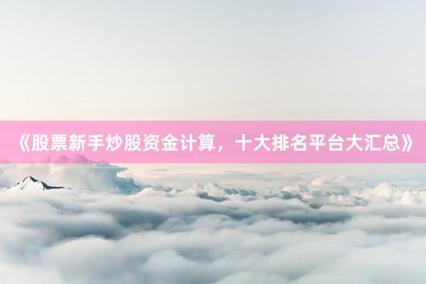 《股票新手炒股资金计算，十大排名平台大汇总》