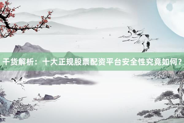 干货解析：十大正规股票配资平台安全性究竟如何？