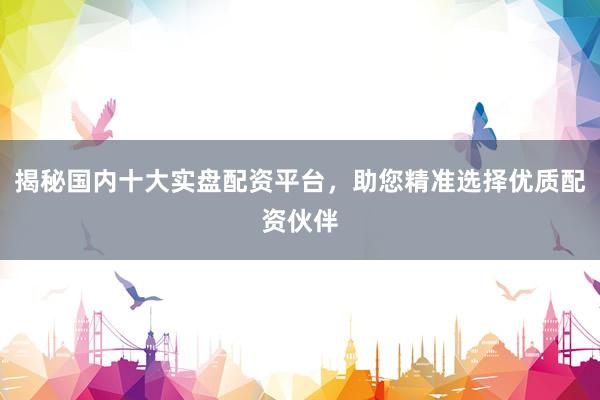 揭秘国内十大实盘配资平台，助您精准选择优质配资伙伴