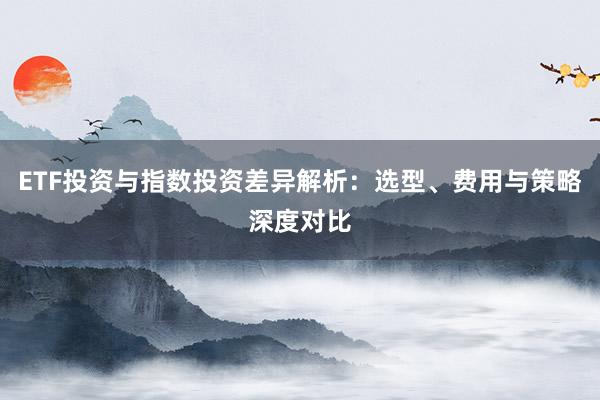 ETF投资与指数投资差异解析：选型、费用与策略深度对比